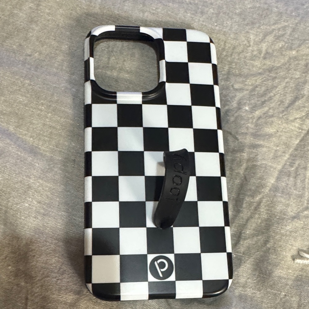 Loopy Case Checkered Phone Case - Black and White